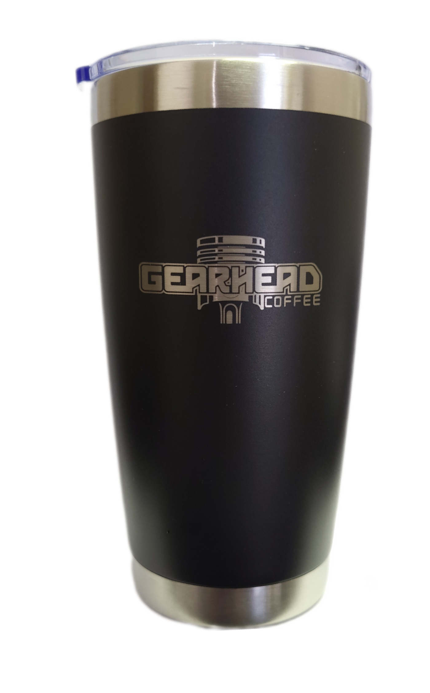 Black Stainless Steel Tumbler with Etched Logo 20 oz