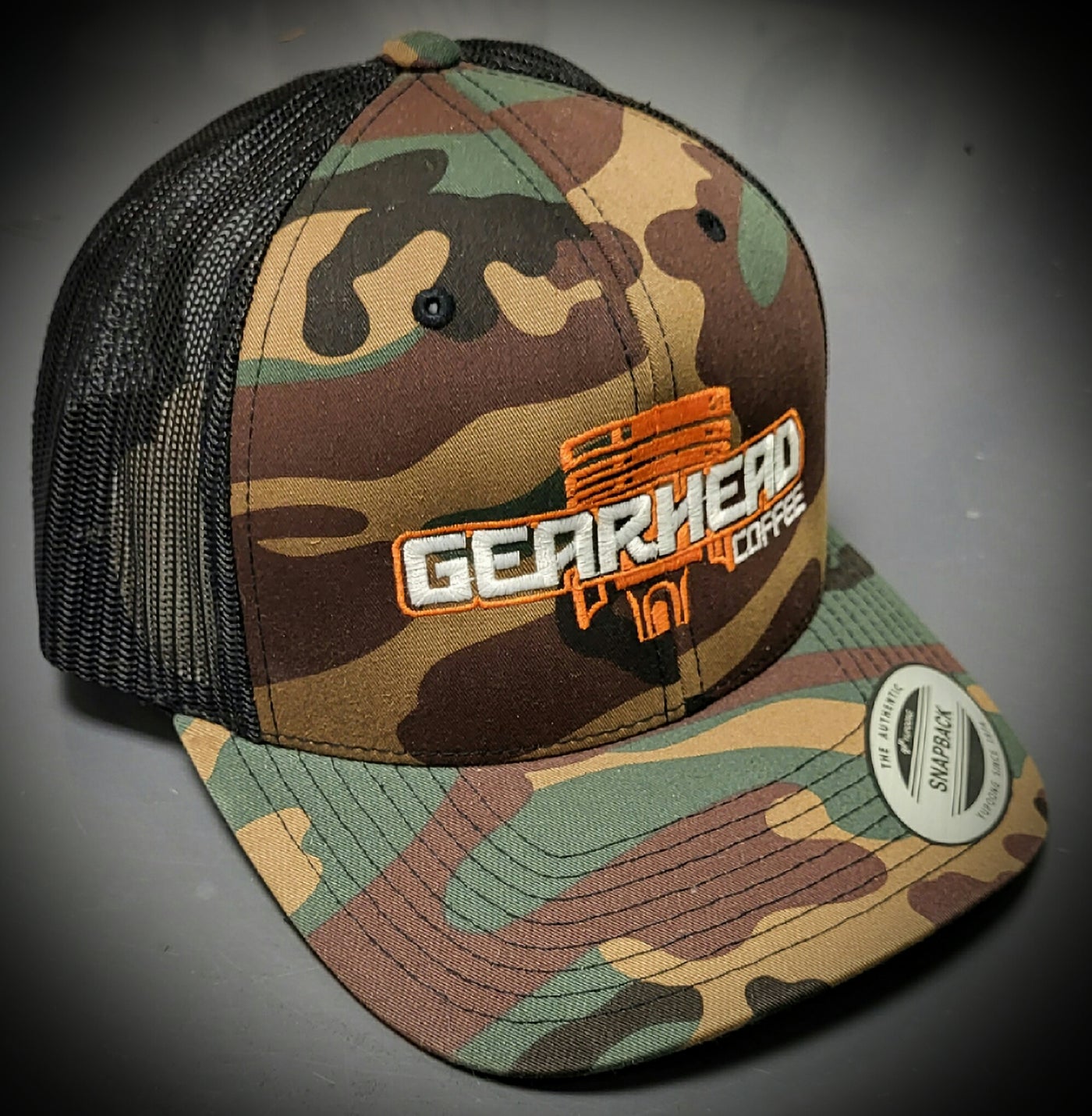 Gearhead Coffee Logo Camo Hat