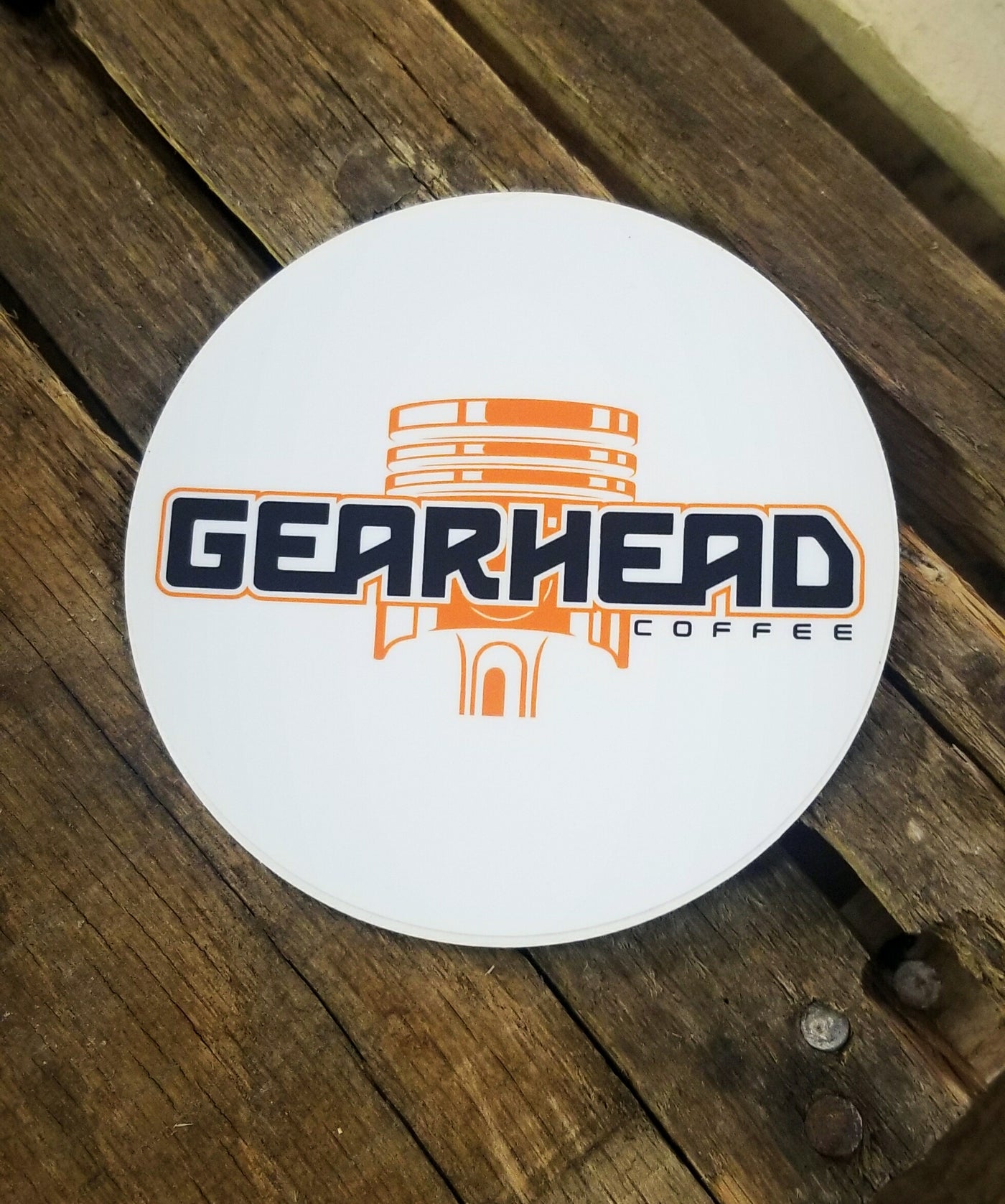 Gearhead Coffee Round Sticker